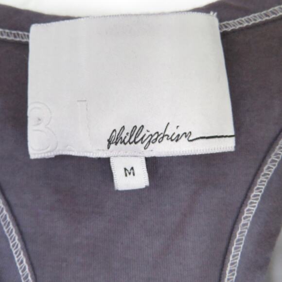 3.1 Phillip Lim Acid Wash Eyelet Racerback Tank Medium Gray Tie Dye Casual Med - Picture 5 of 7